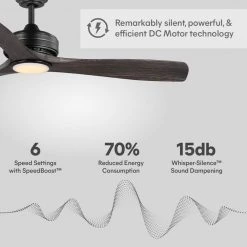 Home Decorators Collection Bayshire 60 in. LED Indoor/Outdoor Matte Black Ceiling Fan with Remote Control and White Color Changing Light Kit -Home Decorators Soldes matte black finish home decorators collection ceiling fans with lights 102l60mbkddw 44 1000