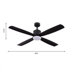 Home Decorators Collection Kitteridge 52 in. LED Indoor Matte Black Ceiling Fan with Light Kit -Home Decorators Soldes matte black home decorators collection ceiling fans with lights 35442 hbub 4f 1000