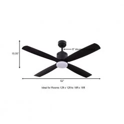 Home Decorators Collection Kitteridge 52 in. LED Indoor Matte Black Ceiling Fan with Light Kit -Home Decorators Soldes matte black home decorators collection ceiling fans with lights 35442 hbub a0 1000