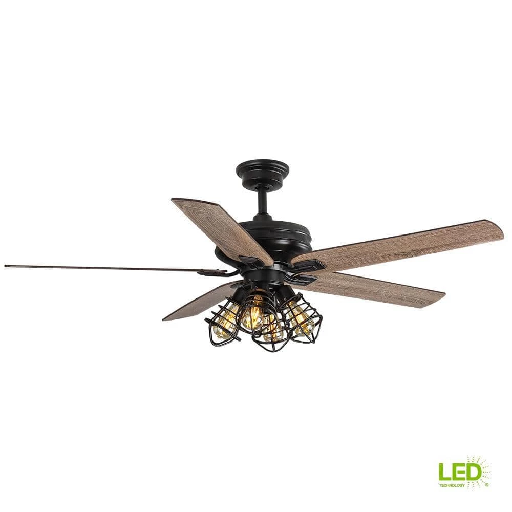 Home Decorators Collection Carlisle 60 in. LED Matte Black Ceiling Fan with Remote Control and Light Kit 7 Home Decorators Collection Carlisle 60 in. LED Matte Black Ceiling Fan with Remote Control and Light Kit - Image 5