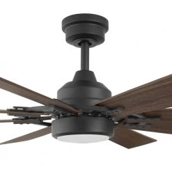 Home Decorators Collection Makenna 60 in. White Color Changing Integrated Outdoor LED Matte Black Ceiling Fan with Light Kit, DC Motor and Remote -Home Decorators Soldes matte black home decorators collection ceiling fans with lights 52106 66 1000