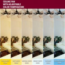 Home Decorators Collection Makenna 60 in. White Color Changing Integrated Outdoor LED Matte Black Ceiling Fan with Light Kit, DC Motor and Remote -Home Decorators Soldes matte black home decorators collection ceiling fans with lights 52106 d4 1000