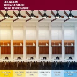 Home Decorators Collection Ester 54 in. White Color Changing Integrated LED Indoor/Outdoor Matte Black Ceiling Fan with Light Kit and Remote -Home Decorators Soldes matte black home decorators collection ceiling fans with lights 52159 d4 1000