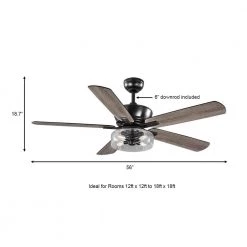 Home Decorators Collection Aberwell 56 in. LED Matte Black Indoor/Outdoor Ceiling Fan with Light Kit and Remote Control -Home Decorators Soldes matte black home decorators collection ceiling fans with lights 59202 a0 1000