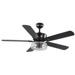 Home Decorators Collection Aberwell 56 in. LED Matte Black Indoor/Outdoor Ceiling Fan with Light Kit and Remote Control -Home Decorators Soldes matte black home decorators collection ceiling fans with lights 59202 c3 1000