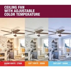 Home Decorators Collection Ashby Park 44 in. White Color Changing Integrated LED Matte Black Ceiling Fan with Light Kit and 3 Reversible Blades -Home Decorators Soldes matte black home decorators collection ceiling fans with lights 59245 40 1000