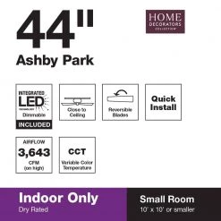 Home Decorators Collection Ashby Park 44 in. White Color Changing Integrated LED Matte Black Ceiling Fan with Light Kit and 3 Reversible Blades -Home Decorators Soldes matte black home decorators collection ceiling fans with lights 59245 76 1000