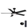 Home Decorators Collection Merienda 56 in. LED Matte Black Ceiling Fan with Light and Remote Control works with Google and Alexa -Home Decorators Soldes matte black home decorators collection ceiling fans with lights am686 mbk b 64 1000