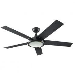 Home Decorators Collection Merienda 56 in. LED Matte Black Ceiling Fan with Light and Remote Control works with Google and Alexa -Home Decorators Soldes matte black home decorators collection ceiling fans with lights am686 mbk b 66 1000