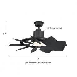 Home Decorators Collection Stonemill 36 in. LED Outdoor Matte Black Ceiling Fan with Light -Home Decorators Soldes matte black home decorators collection ceiling fans with lights am689 mbk 1d 1000