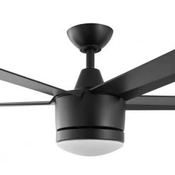 Home Decorators Collection Merwry 48 in. Integrated LED Indoor Matte Black Ceiling Fan with Light Kit and Remote Control -Home Decorators Soldes matte black home decorators collection ceiling fans with lights sw1422 48in mbk 1d 1000