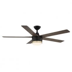 Home Decorators Collection Merwry 56 in. Integrated LED Indoor/Outdoor Matte Black Ceiling Fan with Light Kit and Remote Control -Home Decorators Soldes matte black home decorators collection ceiling fans with lights sw1422 56in mbk c3 1000