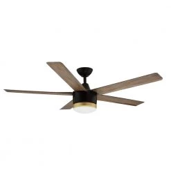 Home Decorators Collection Merwry 56 in. Integrated LED Indoor/Outdoor Matte Black Ceiling Fan with Light Kit and Remote Control -Home Decorators Soldes matte black home decorators collection ceiling fans with lights sw1422 56in mbk e1 1000