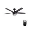 Home Decorators Collection Merwry 52 in. Integrated LED Indoor Matte Black Ceiling Fan with Light Kit and Remote Control -Home Decorators Soldes matte black home decorators collection ceiling fans with lights sw1422mbk 64 1000