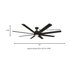 Home Decorators Collection Kensgrove 72 in. Integrated LED Indoor/Outdoor Matte Black Ceiling Fan with Light and Remote Control -Home Decorators Soldes matte black home decorators collection ceiling fans with lights yg493e mbk 77 1000