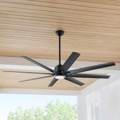 Home Decorators Collection Kensgrove 72 in. Integrated LED Indoor/Outdoor Matte Black Ceiling Fan with Light and Remote Control -Home Decorators Soldes matte black home decorators collection ceiling fans with lights yg493e mbk e1 1000
