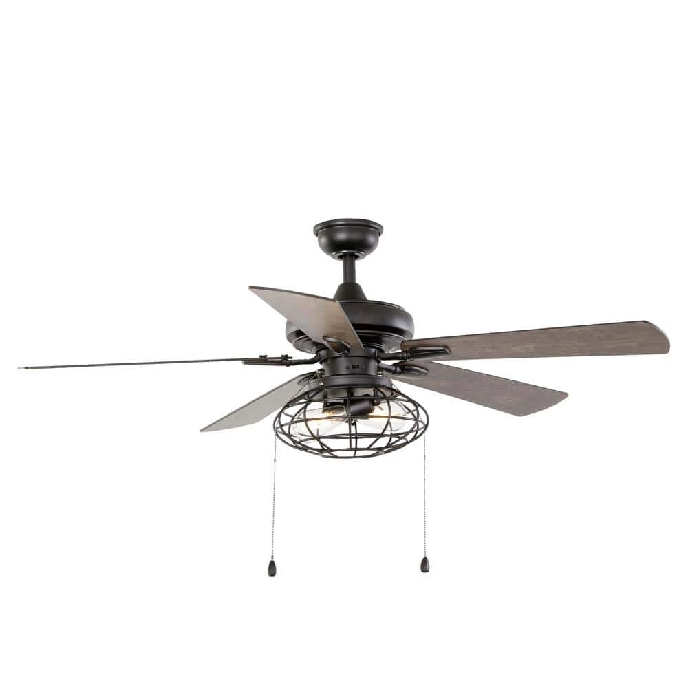 Home Decorators Collection Ellard 52 in. LED Indoor Matte Black Ceiling Fan with Light 3 Home Decorators Collection Ellard 52 in. LED Indoor Matte Black Ceiling Fan with Light