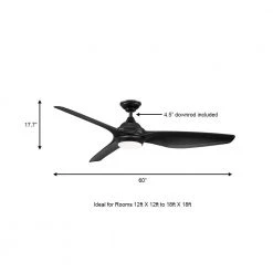 Home Decorators Collection Bachton 60 in. Integrated LED DC Motor Matte Black Ceiling Fan with Light and Remote Control -Home Decorators Soldes matte black home decorators collection ceiling fans with lights yg638a mbk a0 1000