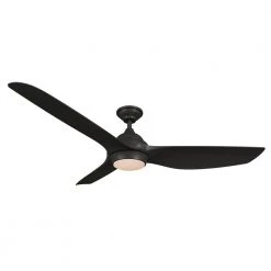 Home Decorators Collection Bachton 60 in. Integrated LED DC Motor Matte Black Ceiling Fan with Light and Remote Control -Home Decorators Soldes matte black home decorators collection ceiling fans with lights yg638a mbk c3 1000