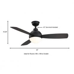Home Decorators Collection Alisio 44 in. LED Matte Black Ceiling Fan with Light and Remote Control -Home Decorators Soldes matte black home decorators collection ceiling fans with lights yg768a mbk 1f 1000