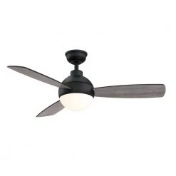 Home Decorators Collection Alisio 44 in. LED Matte Black Ceiling Fan with Light and Remote Control -Home Decorators Soldes matte black home decorators collection ceiling fans with lights yg768a mbk c3 1000