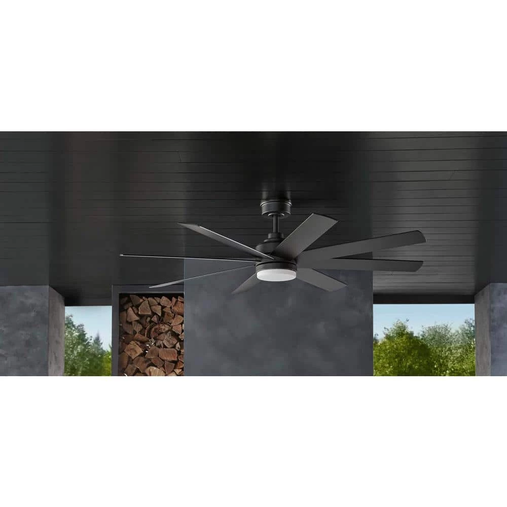 Home Decorators Collection Celene 62 in. LED Indoor/Outdoor Matte Black Ceiling Fan with Light and Remote Control with Color Changing Technology 4 Home Decorators Collection Celene 62 in. LED Indoor/Outdoor Matte Black Ceiling Fan with Light and Remote Control with Color Changing Technology - Image 2