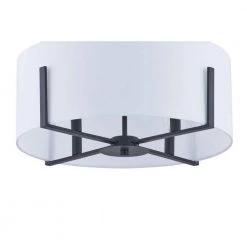 Home Decorators Collection Manhattan 4-Light Matte Black Pendant Hanging Light with White Drum Shade -Home Decorators Soldes matte black home decorators collection chandeliers hd 1537mb 4f 1000