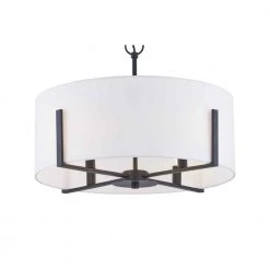 Home Decorators Collection Manhattan 4-Light Matte Black Pendant Hanging Light with White Drum Shade -Home Decorators Soldes matte black home decorators collection chandeliers hd 1537mb c3 1000