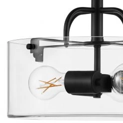 Home Decorators Collection Shirwell 13.5 in. 3-Light Matte Black Round Semi-Flush Mount, Modern Ceiling Light with Clear Glass Drum Shade -Home Decorators Soldes matte black home decorators collection flush mount lights ds18094sf1 a0 1000