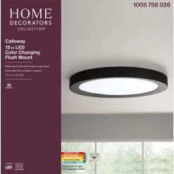 Home Decorators Collection Calloway 15 in. Matte Black Selectable LED Flush Mount -Home Decorators Soldes matte black home decorators collection flush mount lights jxm3011ll mb 4f 1000