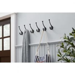 Home Decorators Collection 5-5/8 in. Matte Black Pilltop Wall Hooks (6-Pack) -Home Decorators Soldes matte black home decorators collection hooks 64201 31 1000