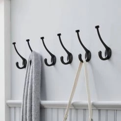Home Decorators Collection 5-5/8 in. Matte Black Pilltop Wall Hooks (6-Pack) -Home Decorators Soldes matte black home decorators collection hooks 64201 4f 1000