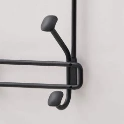 Home Decorators Collection Adjustable Over- The -Door 16 in. Matte Black Hook Rack with 4 Hooks -Home Decorators Soldes matte black home decorators collection hooks 64261 1f 1000