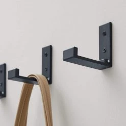 Home Decorators Collection 3 in. Matte Black Folding Wall Hooks (4-Pack) -Home Decorators Soldes matte black home decorators collection hooks 64361 1f 1000