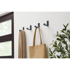Home Decorators Collection 3 in. Matte Black Folding Wall Hooks (4-Pack) -Home Decorators Soldes matte black home decorators collection hooks 64361 31 1000