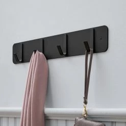 Home Decorators Collection 18 in. Matte Black Hook Rack with 4 Hooks -Home Decorators Soldes matte black home decorators collection hooks 64511 4f 1000