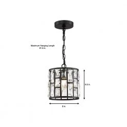 Home Decorators Collection KRISTELLA 1-Light Matte Black Pendant with Clear Crystals -Home Decorators Soldes matte black home decorators collection pendant lights 30685 hbub 40 1000