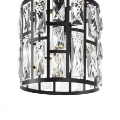Home Decorators Collection KRISTELLA 1-Light Matte Black Pendant with Clear Crystals -Home Decorators Soldes matte black home decorators collection pendant lights 30685 hbub 44 1000