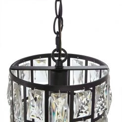 Home Decorators Collection KRISTELLA 1-Light Matte Black Pendant with Clear Crystals -Home Decorators Soldes matte black home decorators collection pendant lights 30685 hbub 77 1000