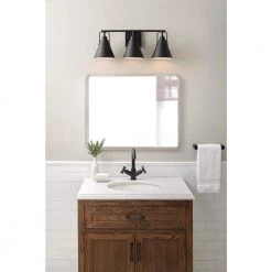 Home Decorators Collection Insdale 3-Light Matte Black Modern Industrial Bathroom Vanity Light with Metal Shades -Home Decorators Soldes matte black home decorators collection vanity lighting 4000303 112 e1 1000