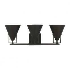 Home Decorators Collection Insdale 3-Light Matte Black Modern Industrial Bathroom Vanity Light with Metal Shades -Home Decorators Soldes matte black home decorators collection vanity lighting 4000303 112 fa 1000