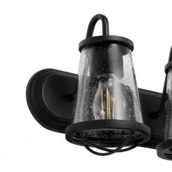 Home Decorators Collection Georgina 30 in. 4-Light Matte Black Industrial Bathroom Vanity Light with Clear Seeded Glass Shades -Home Decorators Soldes matte black home decorators collection vanity lighting hb2584 43 a0 1000