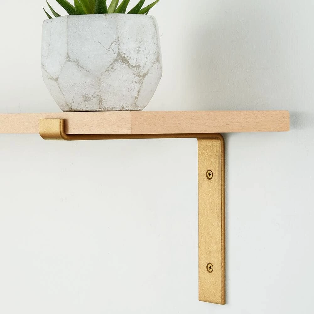 Home Decorators Collection 8 in. Matte Gold Steel Shelf Bracket 5 Home Decorators Collection 8 in. Matte Gold Steel Shelf Bracket - Image 3