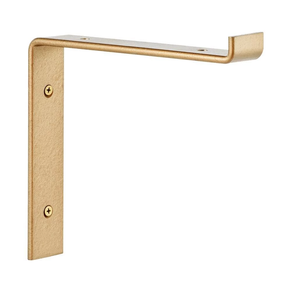 Home Decorators Collection 8 in. Matte Gold Steel Shelf Bracket 4 Home Decorators Collection 8 in. Matte Gold Steel Shelf Bracket - Image 2