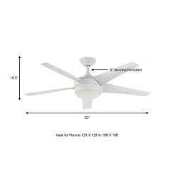 Home Decorators Collection Windward IV 52 in. Indoor LED Matte White Ceiling Fan with Dimmable Light Kit, Remote Control and Reversible Motor -Home Decorators Soldes matte white home decorators collection ceiling fans with lights 26662 a0 1000