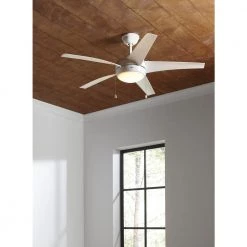 Home Decorators Collection Windward 52 in. Integrated LED Indoor/Outdoor Matte White Ceiling Fan with Light Kit -Home Decorators Soldes matte white home decorators collection ceiling fans with lights 51662 40 1000