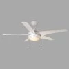 Home Decorators Collection Windward 52 in. Integrated LED Indoor/Outdoor Matte White Ceiling Fan with Light Kit -Home Decorators Soldes matte white home decorators collection ceiling fans with lights 51662 64 1000