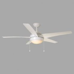 Home Decorators Collection Windward 52 in. Integrated LED Indoor/Outdoor Matte White Ceiling Fan with Light Kit
