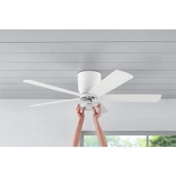 Home Decorators Collection Britton 52 in. Integrated LED Indoor Matte White Ceiling Fan with Light Kit and Remote Control -Home Decorators Soldes matte white home decorators collection ceiling fans with lights sw19110 mwh 4f 1000