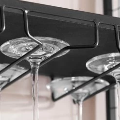 Home Decorators Collection 31 in. H x 27 in. W x 8 in. D Black Metal Wall-Mount Shelf with Hanging Wine Glass Storage -Home Decorators Soldes metal home decorators collection decorative shelving yx8z1296 1d 1000